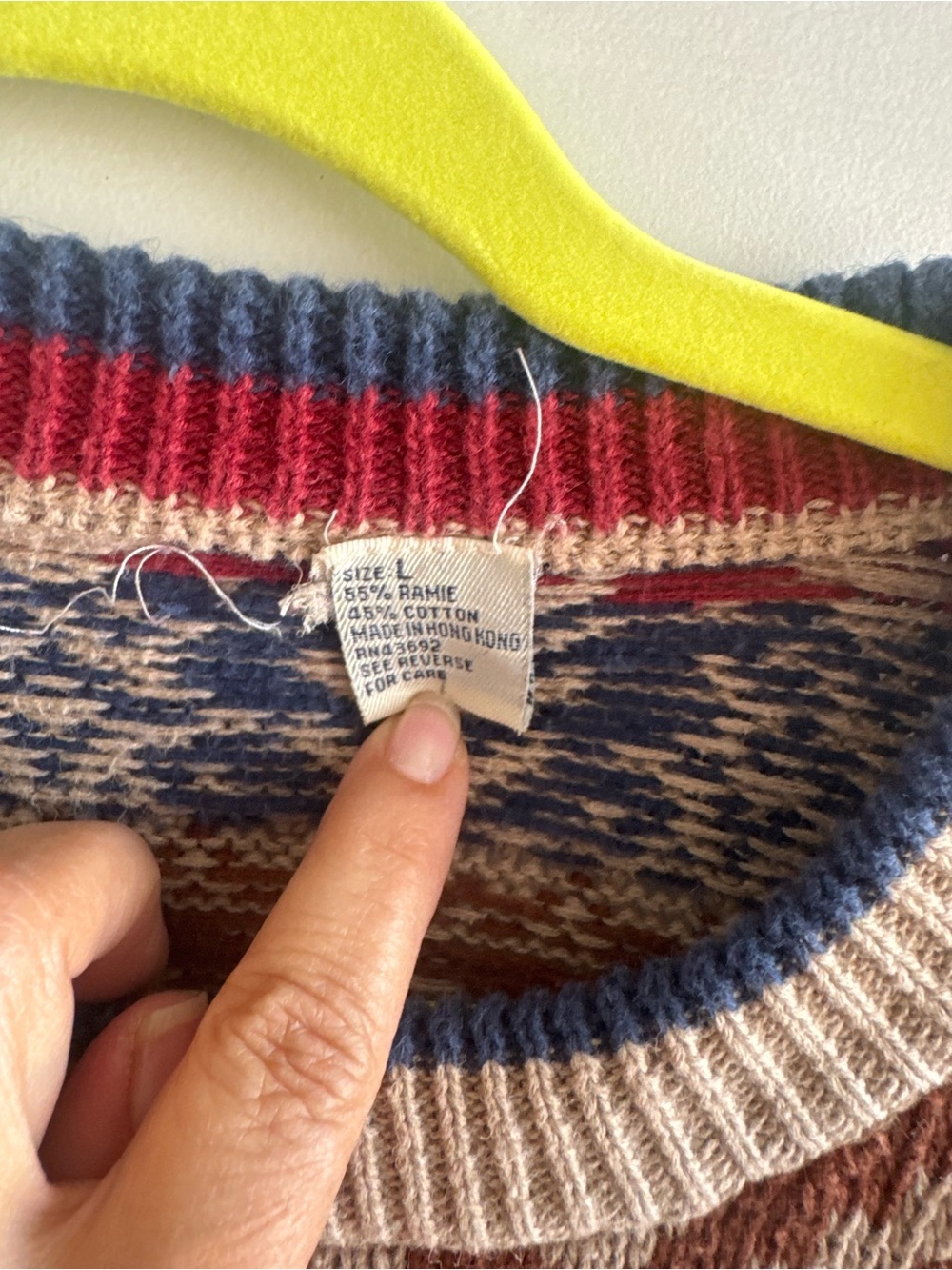 Vintage 1980’s Fishing Sweater Oversized L - Picture 4 of 4